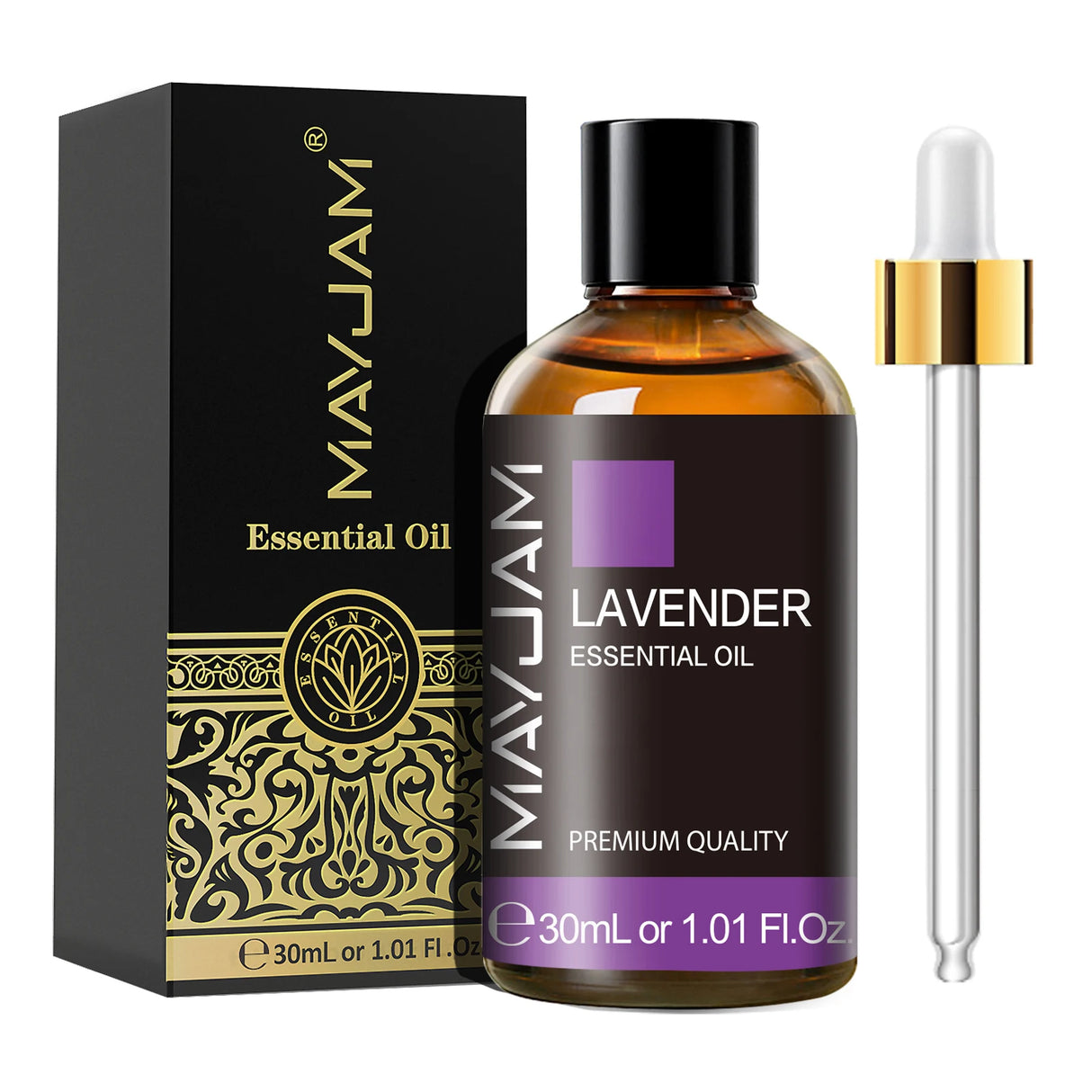 MAYJAM 1PCS 30ML Huile Essentielle d'Aromathérapie Lavande Vanille Jasmin Eucalyptus Menthe Poivrée Huile Aromatique pour Diffuseur Bougie Savon