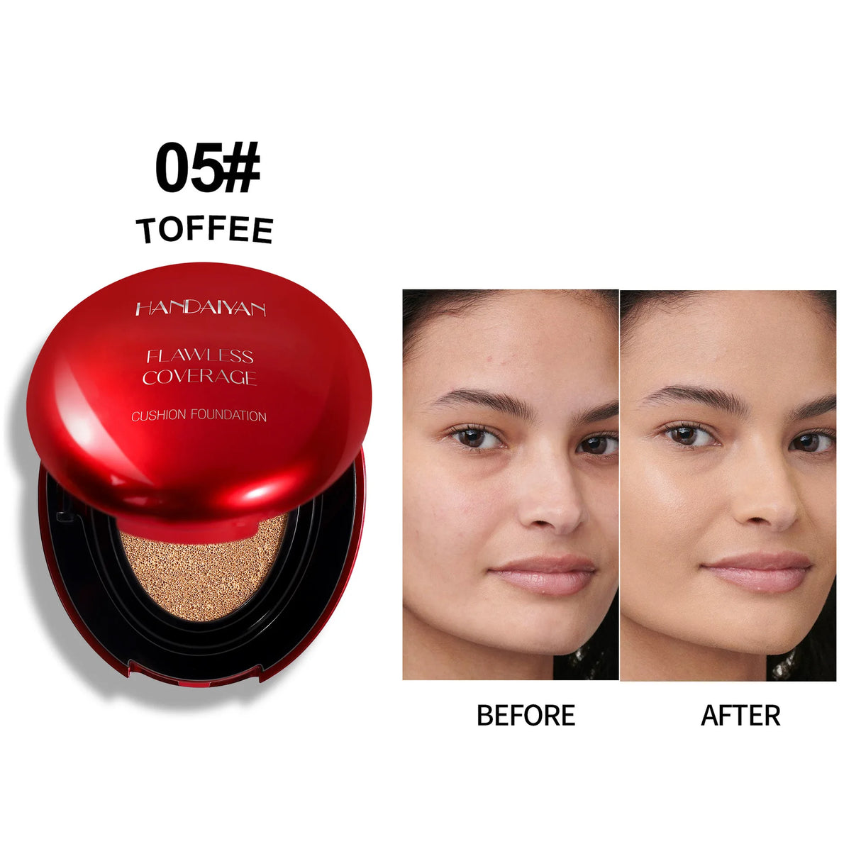Base de maquillaje Red Shell Air Cushion, corrector de larga duración y antiadherente