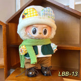 POP Labubu baby clothes 17cm plush vinyl labubu sit-down party first-generation and second-generation suit, clothes only
