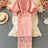 Sexy Hollow Out Lace Bodycon Long Dress Women Elegant Red/Pink/White Off Shoulder Patchwork Maxi Party Vestidos 2021 Autumn New - Lootquake