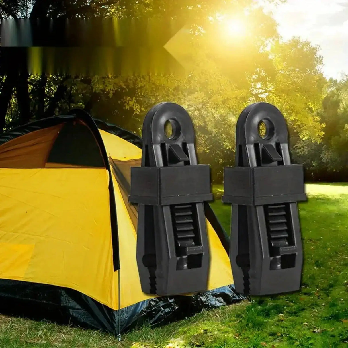 10pcs outdoor tent awning windproof fixing clips Outdoor wind rope buckle is added with pull point hanging buckle plastic clips - Lootquake