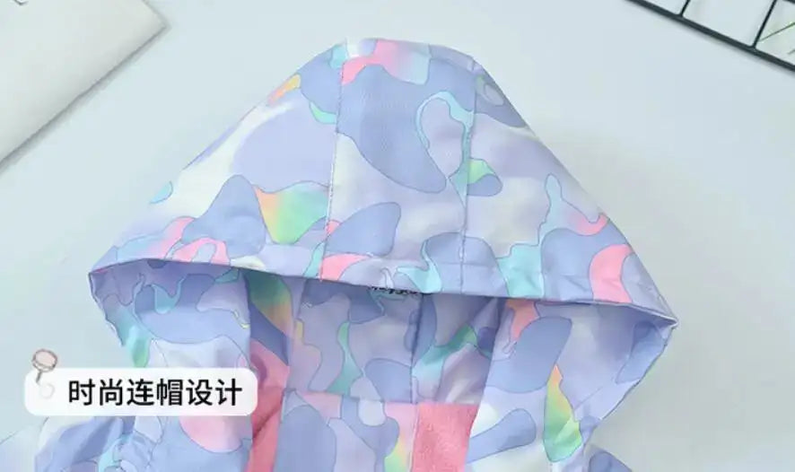 Girls Korean Polar Fleece Outdoor Jacket 4-12 Yrs Children's Autumn Winter Thickened Hooded Windbreaker Kids Girl's Fashion Coat - Lootquake