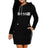 Simplicity Midi Dresses Casual Autumn Winter Daily Comfortable Fashion Slim Fit Pocket Long Sleeves Hoodies Collar Zipper Design - Lootquake