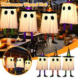 LED Witch Hat Halloween Decor - Glowing Hanging Ornament, Spooky Party Decoration for Haunted House & Witchcraft Theme