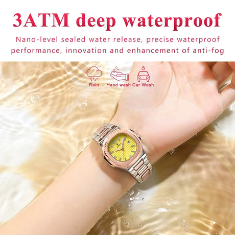 POEDAGAR Luxury Square Watch For Woman Luminous Waterproof Date Ladies Watch Elegant Women's Quartz Watches Simple Female Clock - Lootquake