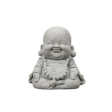 Adorno de Buda sonriente gordo de estilo chino, escultura de Buda de dibujos animados de arenisca verde, estatua de Buda tallada a mano