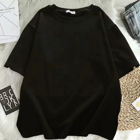Vintage Female T Shirt Short Sleeved T-shirt Oversized Harajuku Style Grunge Couple Clothes Fashion Women's Tee Y2k Top - Lootquake