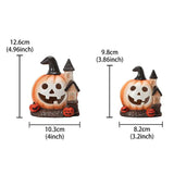 Decorative Resin Halloween Pumpkin House Scary Handmade Haunted House Ornaments Unique Pumpkin Figurine Festival Decor