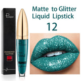 Diamond Shimmer Pearlescent Lip Gloss Waterproof Long Lasting Non-stick Cup Matte Glitter Liquid Lipstick Lip Glaze Lips Make Up