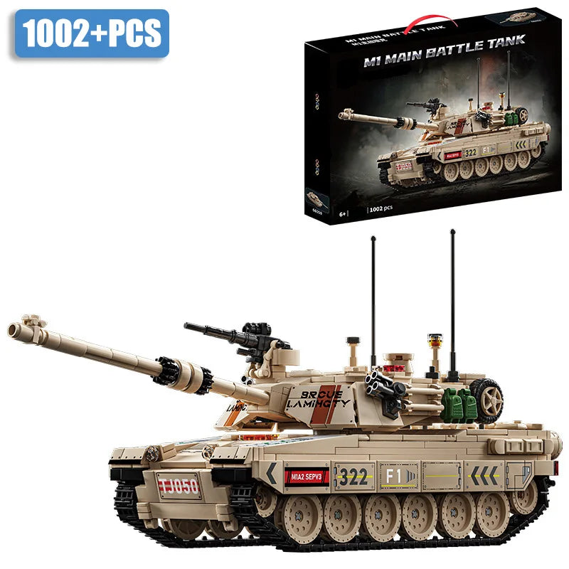 Military WW2 MOC Leopard 2A7 Army Main Battle Tank Soldiers Building Blocks Bricks M1 T90M Tank Set For Children Boys Gifts - Lootquake