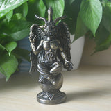Horned God Baphomet, Sabbatic Goat Statue; Mendes Divine Goat Idol; Satanic Church Resin Figurine