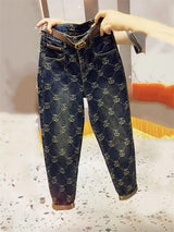 Jeans for women spring autumn new high waist loose fit slim pants trend 2024 New - Lootquake