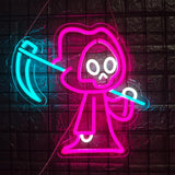 Spooky Ghost Led Neon Sign-Dimmable Halloween Wall Decor, Perfect For Bedroom, Porch & Kids' Gifts Halloween Home Decor Spooky