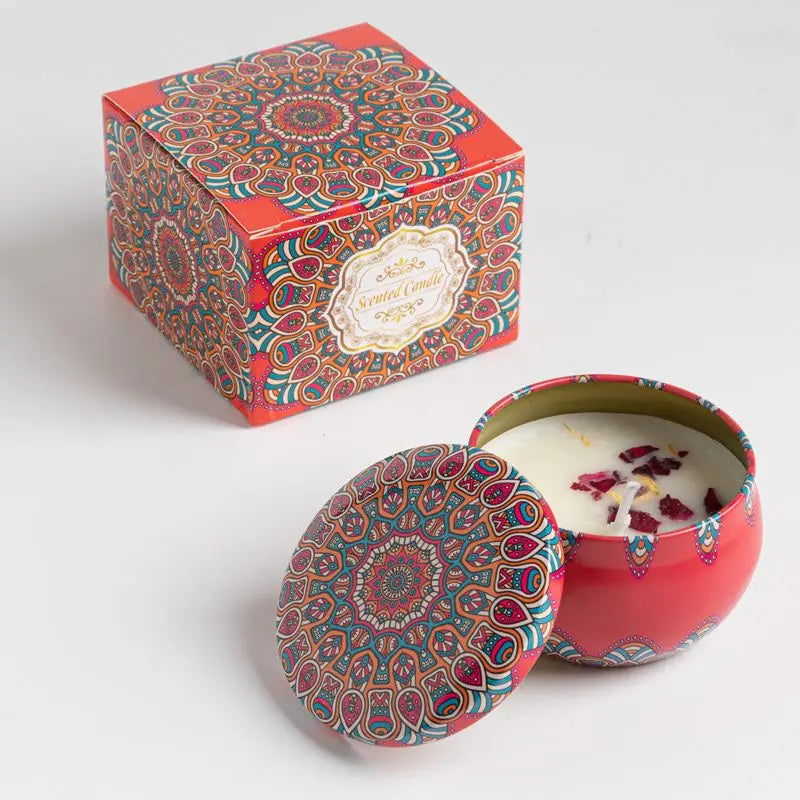 Velas aromáticas de osmanthus y gardenia con pétalos. Pequeñas velas aromáticas románticas para cumpleaños de niñas. Aromaterapia para el hogar.