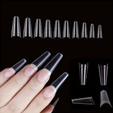 500Pcs False Nail Art Tips French Natural Transparent Coffin False Nails Tips Acrylic Uv Gel Nail Polish Manicure