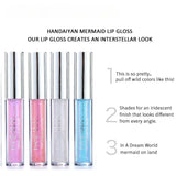 HANDAIYAN Best Seller Glitter Lip Gloss 6colors Moisturizing Mermaid Lip Glaze Waterproof Long Lasting Liquid Lip Stick