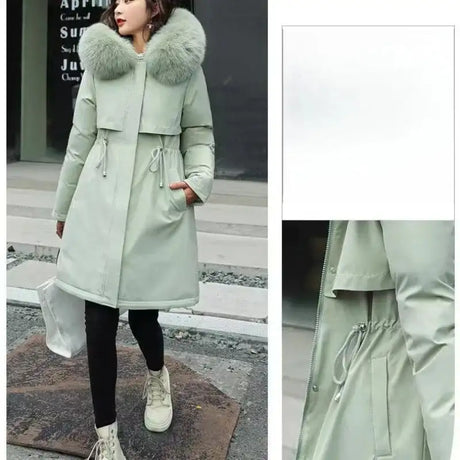 New In Coats & Jackets Women's Winter Padded Jacket Loose Casual Outerwears Fleece Hodded Windbreaker Elegant Office Lady's Coat - Lootquake