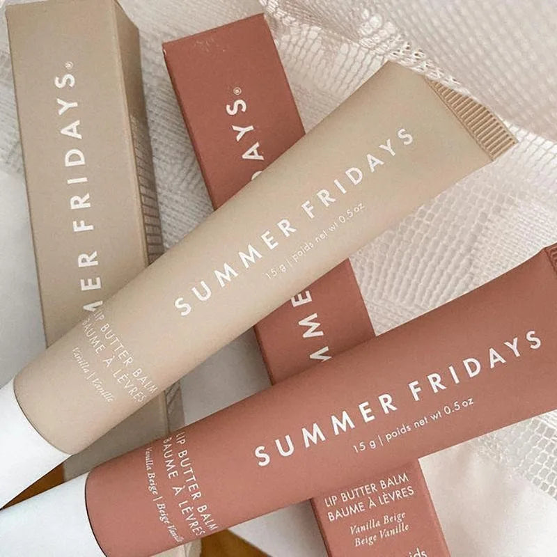 Summer Friday's Vanilla Beige Lip Balm Moisturizing Transparent Lipstick Set Lip Makeupv Smooth Soft Tube Mirror Lip Gloss