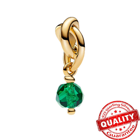 Unique 925 Sterling Silver Colorful Birthstone Eternity Round Dangle Charm Fit Original Bracelet Girls Birthday Jewelry Gift - Lootquake