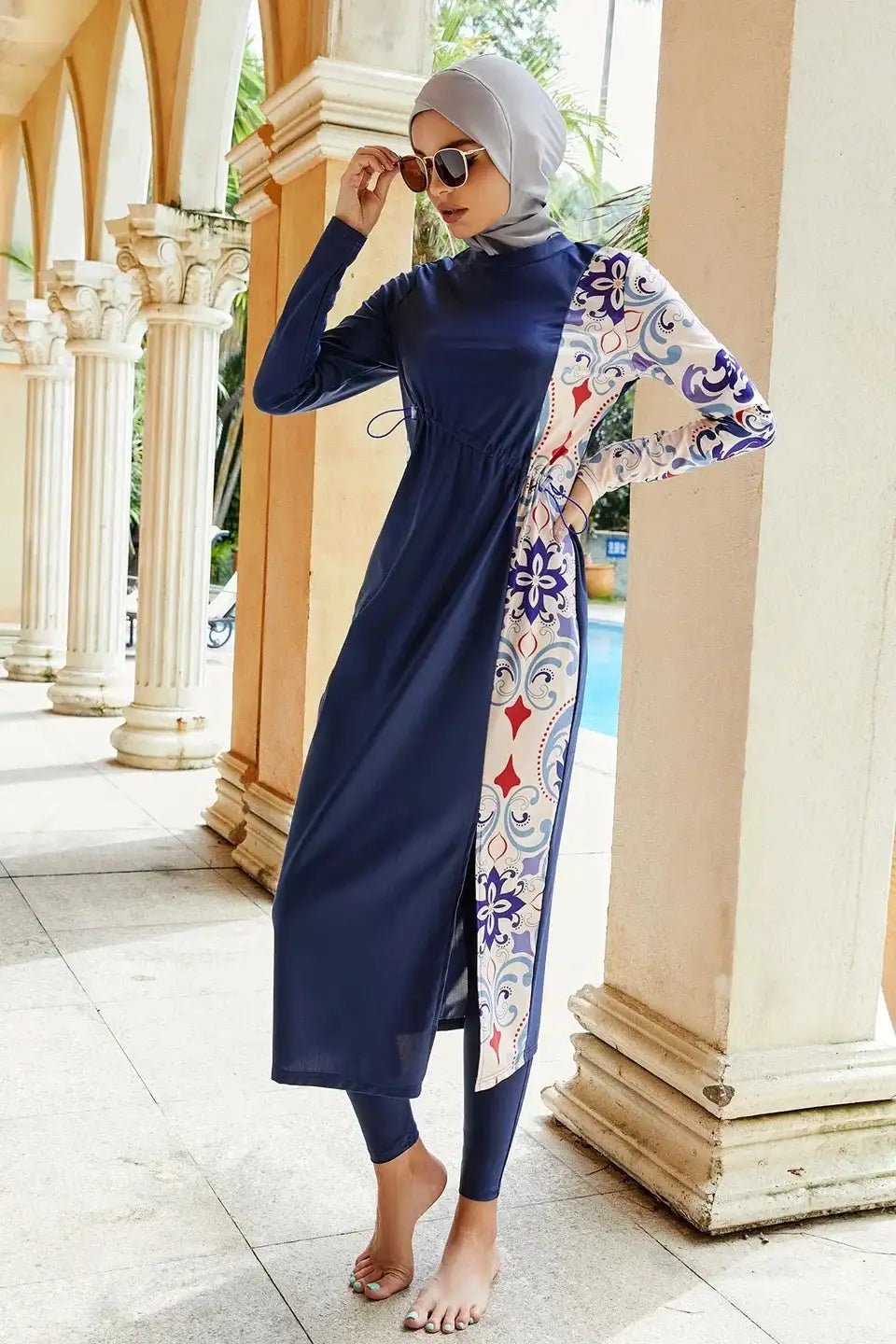 Burkini Muslim Swimwear 2023 Swimming Suit For Women Modest Swimsuit Islamic Clothing Sets Fashion Long Dress Turban Full Cover - Lootquake