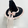 Halloween Party Witch Hat Costume Bowknot Large Black Crooked Ruched Wizard Hat Accessory