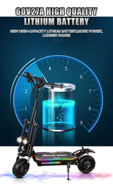 2024 5600W 60v38ah 11-inch off-road vacuum tire electric scooter with maximum speed of 85km/h and cruising range of 90km
