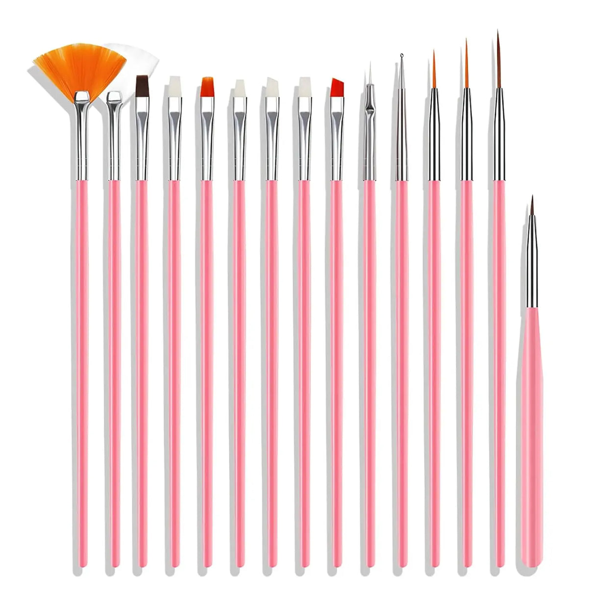 YIKOOLIN 20pcs Nail Art Brush Set UV Gel Polish Pen Acrylic Nail Design Kit DIY Painting Tools for Nail Artistry
