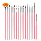 YIKOOLIN 20pcs Nail Art Brush Set UV Gel Polish Pen Acrylic Nail Design Kit DIY Painting Tools for Nail Artistry