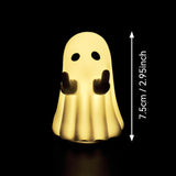 Glowing Ghost Night Light with Warm Light, Cute Halloween Table Decor for Bedroom Desk - Festive Desktop Ornament