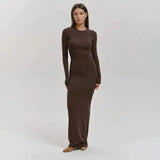 Nsauye Casual Basic Long Dress Women Holiday Autumn Winter Evening Birthday Party Night Club Sexy Elegant Dress Outfits 2024 - Lootquake
