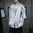 M-5XL Plus Size Mens Chinese Traditional Floral Printed Tang Shirts Frog Button Down Kong Fu Half Sleeve Summer Clothing XXXXXL - Lootquake