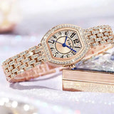 UTHAI L95 Women's Watch Light luxury Retro Barrel Shaped Digital Diamond inlaid Waterproof Ladies Fashion Quartz Clock Watches - Lootquake