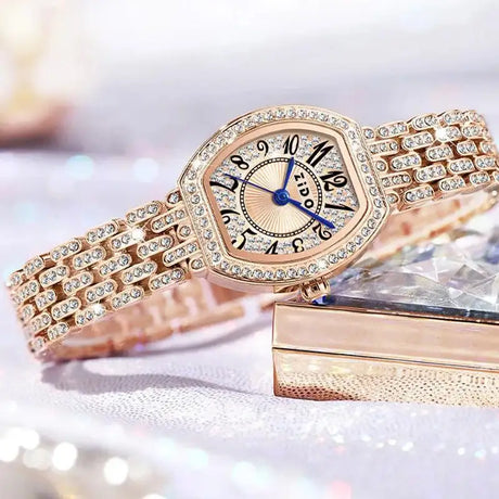 UTHAI L95 Women's Watch Light luxury Retro Barrel Shaped Digital Diamond inlaid Waterproof Ladies Fashion Quartz Clock Watches - Lootquake