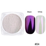 1/2PC Pearl White Mermaid Aurora Chrome Nail Powder Metallic Neon Rainbow Dust Nail Art Gel Polish Supplies Mirror Chrome Powder