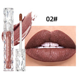 QIBEST Waterproof Diamond Shimmer Glitter Lipgloss Matte Liquid Lipstick Shiny Pearl Lip Glaze Long Lasting LipTint Women Makeup