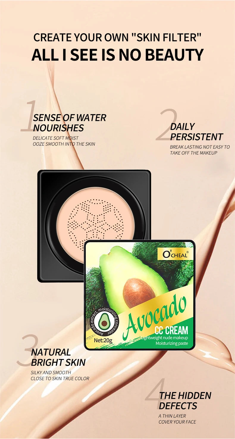 Base de maquillaje ligera con colchón de aire, crema CC, corrector hidratante natural, tono de piel uniforme, maquillaje de contorno de larga duración, cosméticos