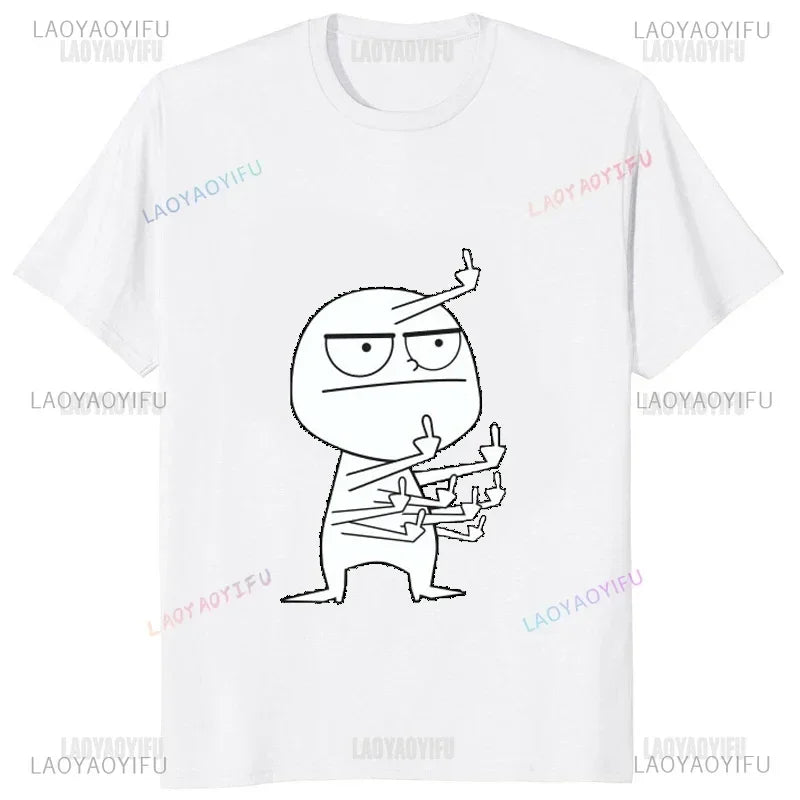 Middle Finger Funny Maniac Printed Man T Shirt Loose Casual Fashion Harajuku Hip Hop T-shirt Hipster Streetwear Comfort Clothing - Lootquake