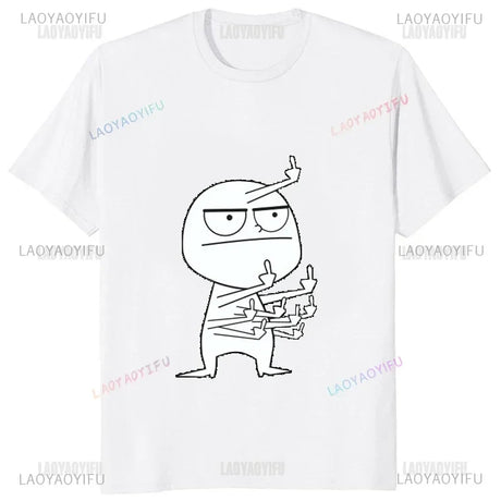 Middle Finger Funny Maniac Printed Man T Shirt Loose Casual Fashion Harajuku Hip Hop T-shirt Hipster Streetwear Comfort Clothing - Lootquake