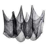Decoraciones de Halloween de 2 m/4 m, tela de gasa negra espeluznante para ventana, mesa, puerta, red, disfraz espeluznante, fiesta, casa embrujada, decoración de pared DIY