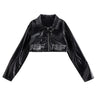 Girls Jazz Dance Hip Hop Outfit Child Model Catwalk Stage Dance Show Costume Black Navel Top White Trousers - Lootquake