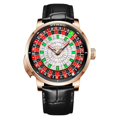 Pindu Player Gambling Series Men's Watch European Roulette Poker Game Fully Automatic Mechanical Sports Design Party Watch - Lootquake