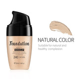 LAIKOU Base de maquillaje líquida hidratante de larga duración, cosmética facial, iluminadora natural, tono base, maquillaje, 30 ml