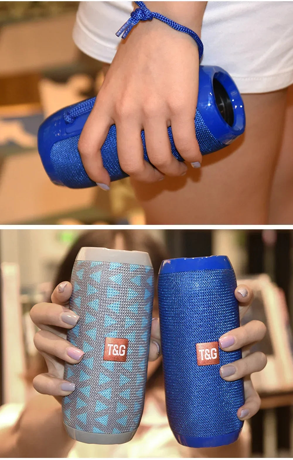 Enceinte Bluetooth TG117, enceinte portable sans fil, caisson de basses stéréo étanche pour l'extérieur, compatible avec radio TF