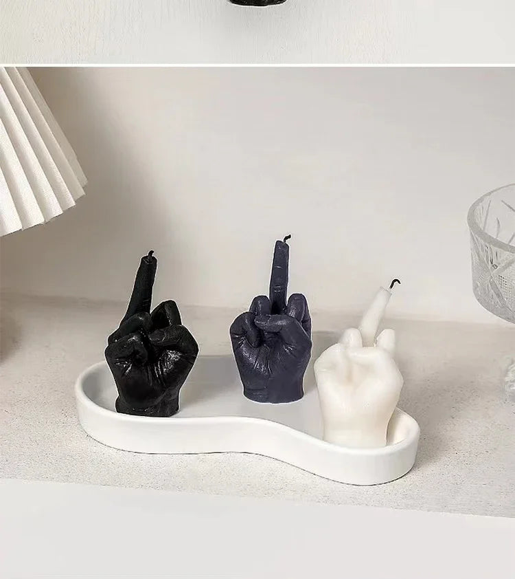 Velas creativas con forma de dedo medio, velas perfumadas, regalos divertidos y originales, adornos para decoración del hogar, regalos de cumpleaños.