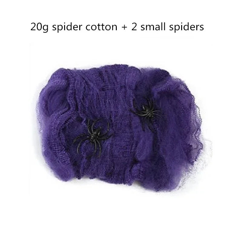 Halloween Decorations Artificial Spider Web Stretchy Cobweb Scary Party Halloween Decoration for Bar Haunted House Scene Props