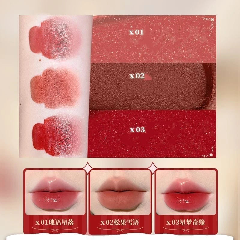 CUTE RUMOR Lip Mud Christmas Little Red Riding Hood Rabbit Lipstick Velvet Mist Matte Fine Sparkling Shimmer Lipgloss
