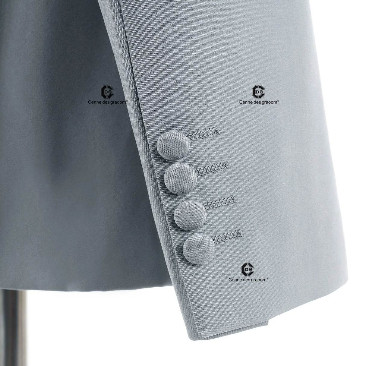 Cenne Des Graoom 2025 New Elegant Light Grey Men Suits Metal Side Release Buckle 2 Pieces Set High Quality Wedding Party Dinner - Lootquake