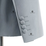Cenne Des Graoom 2025 New Elegant Light Grey Men Suits Metal Side Release Buckle 2 Pieces Set High Quality Wedding Party Dinner - Lootquake