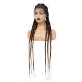 36" Cornrows & Faux Locs Braided Wig | Jumbo Box Braids | Full Lace | Synthetic Hair | Black Women