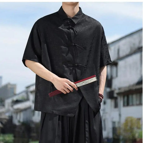 Chinese Style Mens Shirt and Blouse Luxury Men's Clothing Japanese Streetwear Vintage Fashion Korean Clothes Man Shirts 2025 5XL - Lootquake